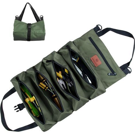 Werkzeugtasche aus Oxford-Gewebe, 47 x 28,5 cm – Werkzeugtasche für Aufhängebeschläge – Geeignet für Heimwerkerwerkzeuge – Grün-Camouflage (1/5)