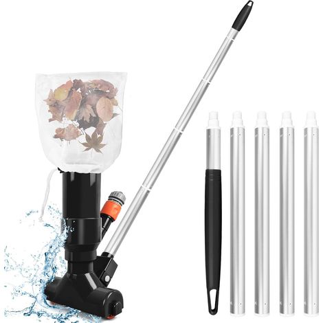 Aspirateur Piscine Hors Sol, Aspirateur de Piscine Manuel, Kit de Nettoyage Piscine avec Perche Télescopique Sac à Feuilles, Nettoyeur de Piscine, Kit d'entretien pour Piscines, Bassins, Fontaine (1/4)