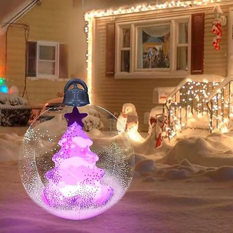 Boule de Noël gonflable en PVC avec lumière, boule de Noël gonflable d'extérieur de 60 cm, boule de Noël gonflable (1/5)