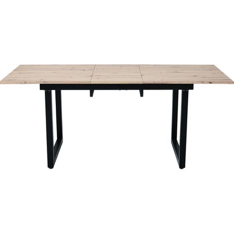 Ausziehbarer Esstisch im Industrie-Stil MDF Eiche Schwarz 140/180x80x75 cm (1/5)
