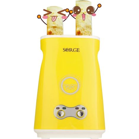 (Double cylindre jaune) 220 V Appareil électrique entièrement automatique pour rouleaux d'œufs, saucisses et petit-déjeuner (1/5)