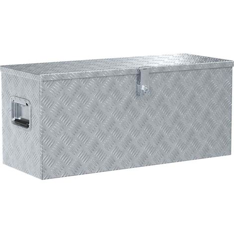 Aluminium Box 90.5x35x40 cm Silver vidaXL