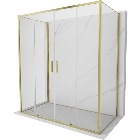 Mexen Exo-S Duo 3S 3-seitige Duschkabine, 170 x 75 cm, transparent, Gold - 8152-170-075-50-00-3S (1/5)