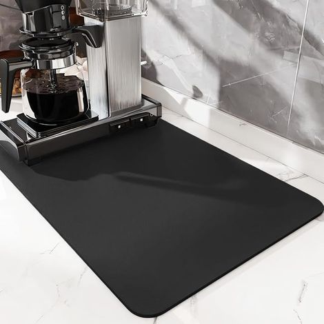 Abtropfmatte für Geschirr, 40 x 30 cm, saugfähig, selbsttrocknend, rutschfest, für Spülbecken und Bar. (1/5)