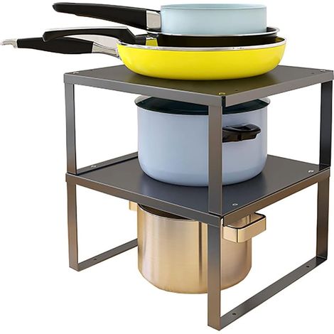Spice Rack Kitchen Storage Stainless Steel Black 2pc (1/5)