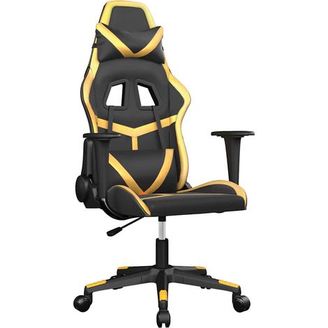 Maison Exclusive - Sedia da Gaming Massaggiante Nero e Oro in Similpelle (1/5)