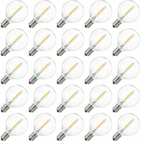 Ampoule LED G40 à globe AC230V, base E12, résistante à l'eau IP44, blanc chaud, idéale pour la décoration de maison, fêtes, mariages. (1/5)