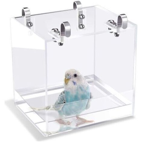 Baignoire pour oiseaux avec crochets de suspension pour petits oiseaux, perroquets, inséparables, canaris(131113CM) (1/5)
