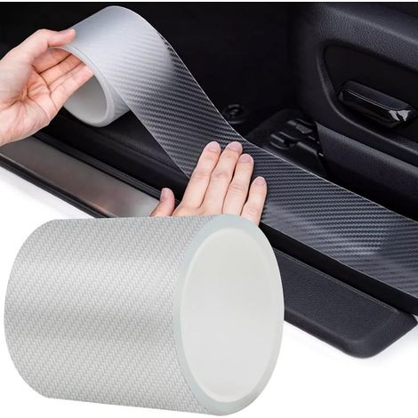 Autocollant pour seuils de portière de voiture - En fibre de carbone - Transparent - 10 cm x 10 m (1/5)