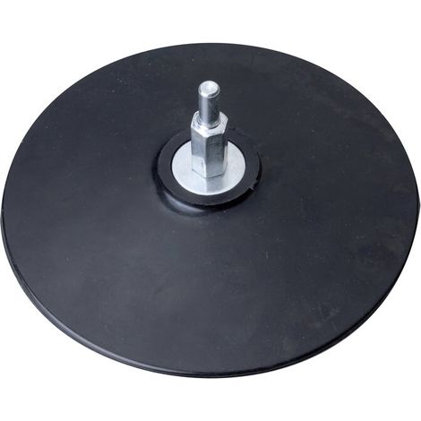 TAMPONE IN GOMMA PLATORELLO PER TRAPANO 125 mm FILETTATO M14 GAMBO 6mm VALEX