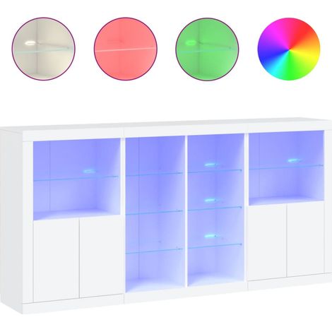 Maison Exclusive - Aparador con luces LED blanco 202x37x100 cm (1/5)