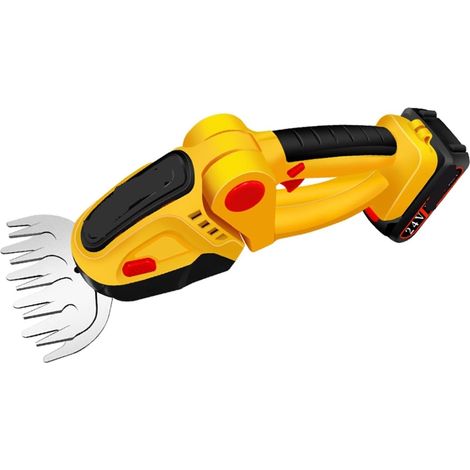 2 en 1 24V Taille-haie électrique sans Fil 20000 TR/Min Rechargeable Portable ménage arbuste désherbage élagage Tondeuse Outils de Jardinage (Color : Yellow-NO Battery, Size : 1 UK) (1/5)