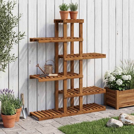 vidaXL Soporte de plantas Natural 93 x 25 x 114,5 cm (1/5)