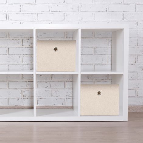 Set di 2 scatole portaoggetti - organizzatori in tessuto multicolore