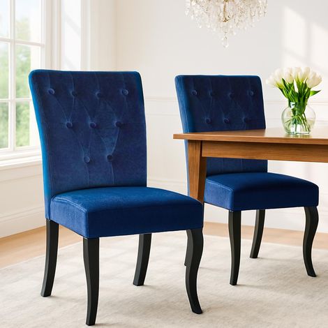 Lot de 2 chaises Beata Velours Bleu (1/5)