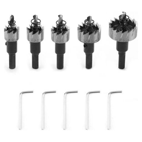 PA Ce jeu de 5 scies cloches en acier rapide est disponible dans les tailles 16/18,5/20/25/30 mm et convient à l'acier, à l'acier inoxydable, au bois, au plastique et au métal. (1/4)