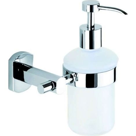 Distributeur savon liquide - Décor : Chromé - Hauteur : 152 mm - Largeur : 114 mm - Matériau : Acier inoxydable - Profondeur : 98 mm - OCMEI
