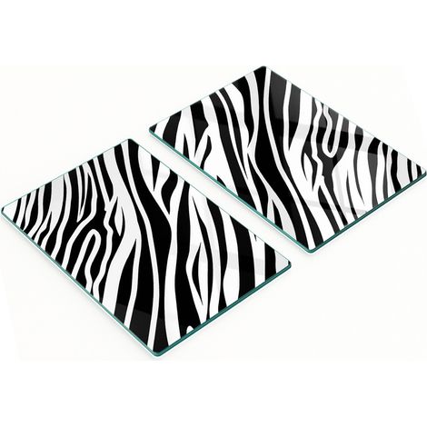 Multifunktionale Küchen-Dekorationsplatten aus gehärtetem Glas, Zebra-Muster, 2 x 40 x 52 cm (1/5)