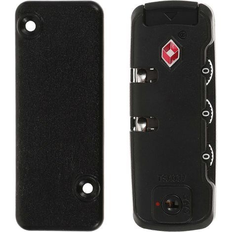 Cadenas douanier TSA007, cadenas à mot de passe d'authentification, cadenas de sécurité fixe pour sacs à fermeture éclair-7.50X3.00X1.40CM-Black (1/3)