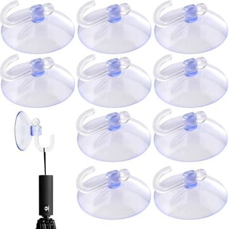 Lot de 10 ventouses robustes - Mini crochets transparents à ventouse pour cuisine et salle de bain, crochets portables légers et pratiques pour miroirs, murs, salles de bain et cuisines (1/5)