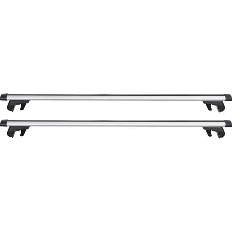 Mophorn Barres transversales de toit en aluminium, capacité de 100 kg, longueur 128 cm, adaptées aux rails de toit surélevés avec un espacement de 22 à 106 cm, idéales pour panier de toit et voyages