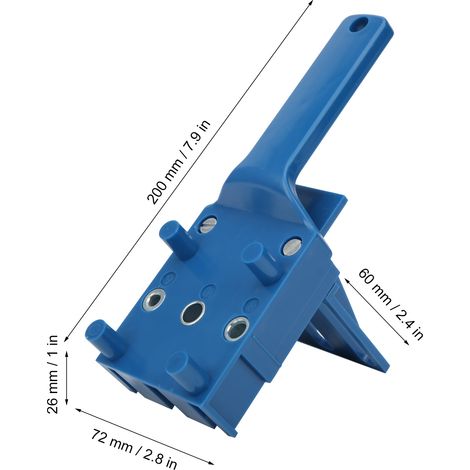 Set aus 41 Teilen, darunter Positionierer für gerade Löcher, Bohrpositionierer und Stanzpositionierer in Blau. (1/5)
