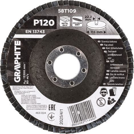 Disco lamellare in zirconio 115 x 22,2 mm, P120 (1/4)