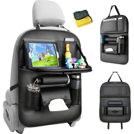 Organisateur de Voiture Kick Mats, HE-TOP 1Pc Organiseur de siège arrière avec Table et Protection de Dossier pour siège de Voiture pour Enfant avec Compartiment pour iPad/Tablette (1/5)