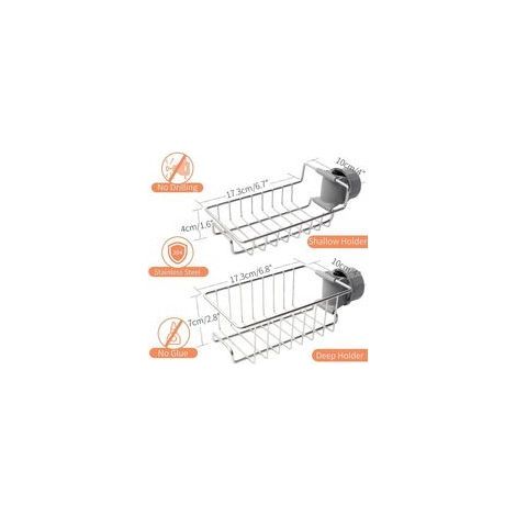 Lot de 2 Étagère Douche Sans Percage Inox, Étagère Salle de Bain Télescopique Inoxydable, Tablette Support Douche, Porte Savon Barre Douche, Serviteur Douche pour Shampooing (1/4)