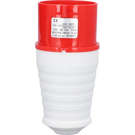 Connecteur Industriel 5 Broches 32A IP44 Prise Aviation Étanche Antipoussière 220‑380V/240‑415V HR‑025 (Mâle) (1/5)
