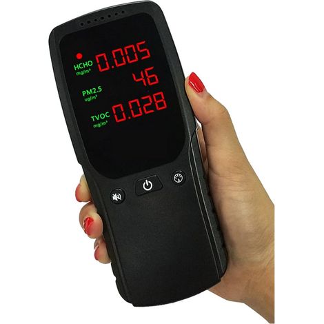 Testeur de qualité de l'air, détecteur de formaldéhyde et de particules fines (PM2.5) pour l'air intérieur domestique (1/3)