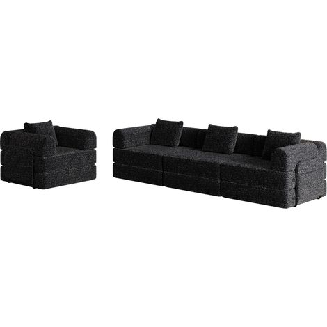 GagaCanapé-lit chenille 2-en-1 avec rangement accoudoir (1/5)
