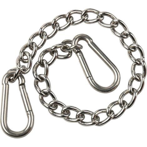 Chaîne robuste en acier inoxydable pour hamac, sac de frappe, yoga aérien, suspension intérieure/extérieure avec deux mousquetons, capacité de charge de 272 kg (600 lb). (1/4)