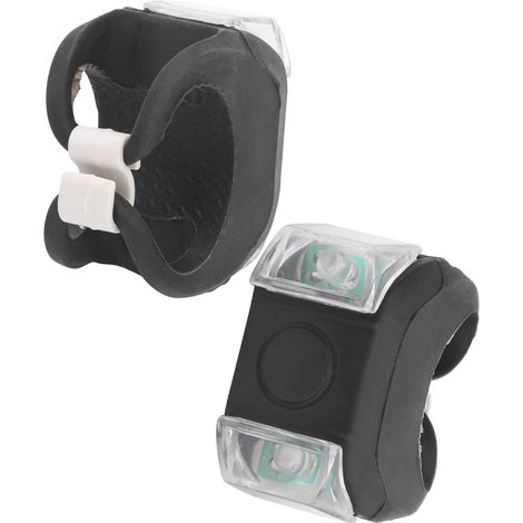 2 Stück LED-Fahrradlichter, vorne und hinten, Warnleuchten, wasserdicht, 3 Leuchtmodi, Schwarz (1/5)