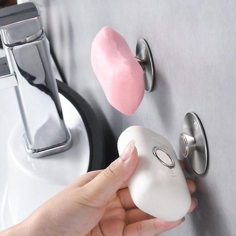 Porte-savon magnétique en acier inoxydable pour fixation murale dans la cuisine et la salle de bain (1/3)