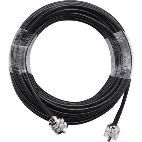 1 Câble Coaxial RG58, Connecteur UHF Mâle, 15M, Impédance 50 Ohms, Pour Radio CB Antenne (1/4)