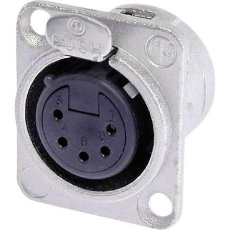 Neutrik NC5FD-L-1 XLR-Steckverbinder Flanschbuchse, Kontakte gerade Polzahl: 5  Silber 1 St.
