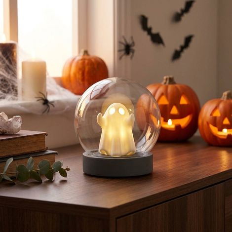 Halloween Light Up Glass Ghost Ball Statement Light (1/2)