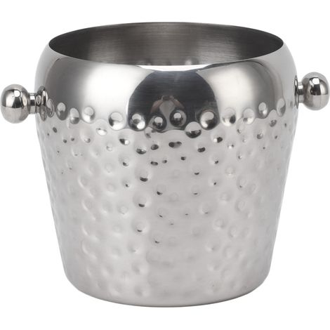 Ice Bucket Stainless Steel Mini Insulated Frozen Container for Bar Wine Champagne 1L Sliver