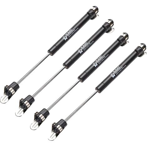 Amortiguador de resorte de gas, mecanismo de cierre suave, aplicaciones versátiles, negro, 15 kg x 4 (1/2)