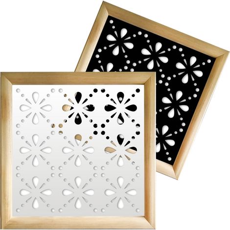 BLEE - Modules décoratifs en bois et PVC - Dimension : 73x73 cm - Couleur : blanc