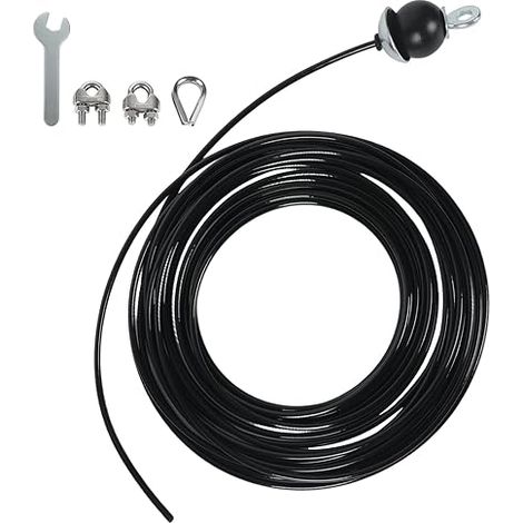 Câble de Poulie Musculation 10M, Corde en Acier de Gymnastique 5mm avec Revêtement PU, Fil de Remise en Forme pour Home Gym, Système de Tirage LAT, Triceps et Biceps (1/5)
