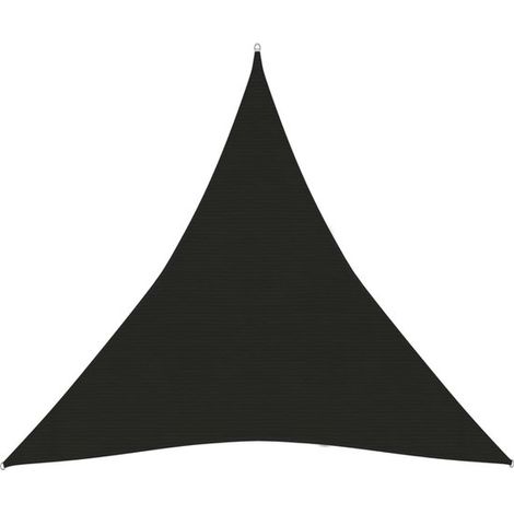 Voile d'ombrage triangulaire 3 x 3 x 3 m, toile solaire noire en HDPE respirante, perméable à l'air et à l'eau, protection UV 90 % pour jardin et terrasse (1/5)