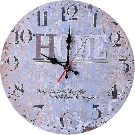 1 Stück runde Landhaus-Uhr für Café/Zuhause (1/3)