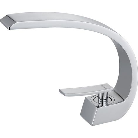 Chrome Basin Faucet with Supply Pipe, Unique Design Single Hole Basin Tap, MUMU Basin Mixer Tap (1/4)