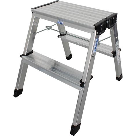 Krause Stehleiter Treppy Haushaltsleiter Klapptritt Doppelleiter 2x2 Stufen