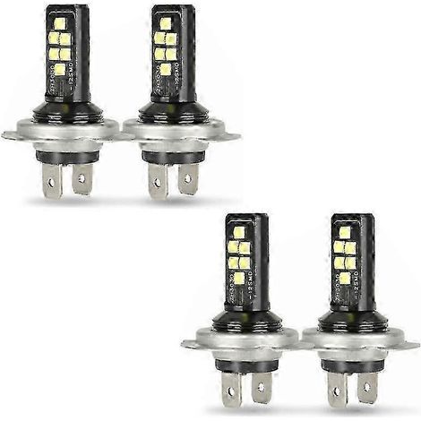 4 ampoules LED H7 pour phares, feux de croisement, 60 000 lm, 6 000 K, 220 W, blanc froid