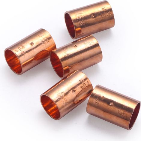 Manguito Doble Hembra Igual de Cobre a Soldar QUICK PLOMBERIE - Ø14 x5 unidades (1/5)
