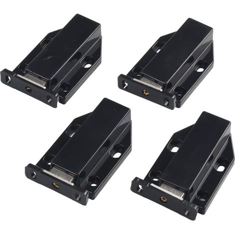Appuyez pour ouvrir la serrure magnétique, loquet de porte d'armoire magnétique, paquet de 4 (noir) (1/5)