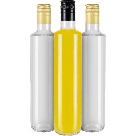 50 bottiglie in vetro DORICA da 500 ml, trasparenti, per olio d'oliva, tinture, aceto, succhi di frutta da 0,5 l.